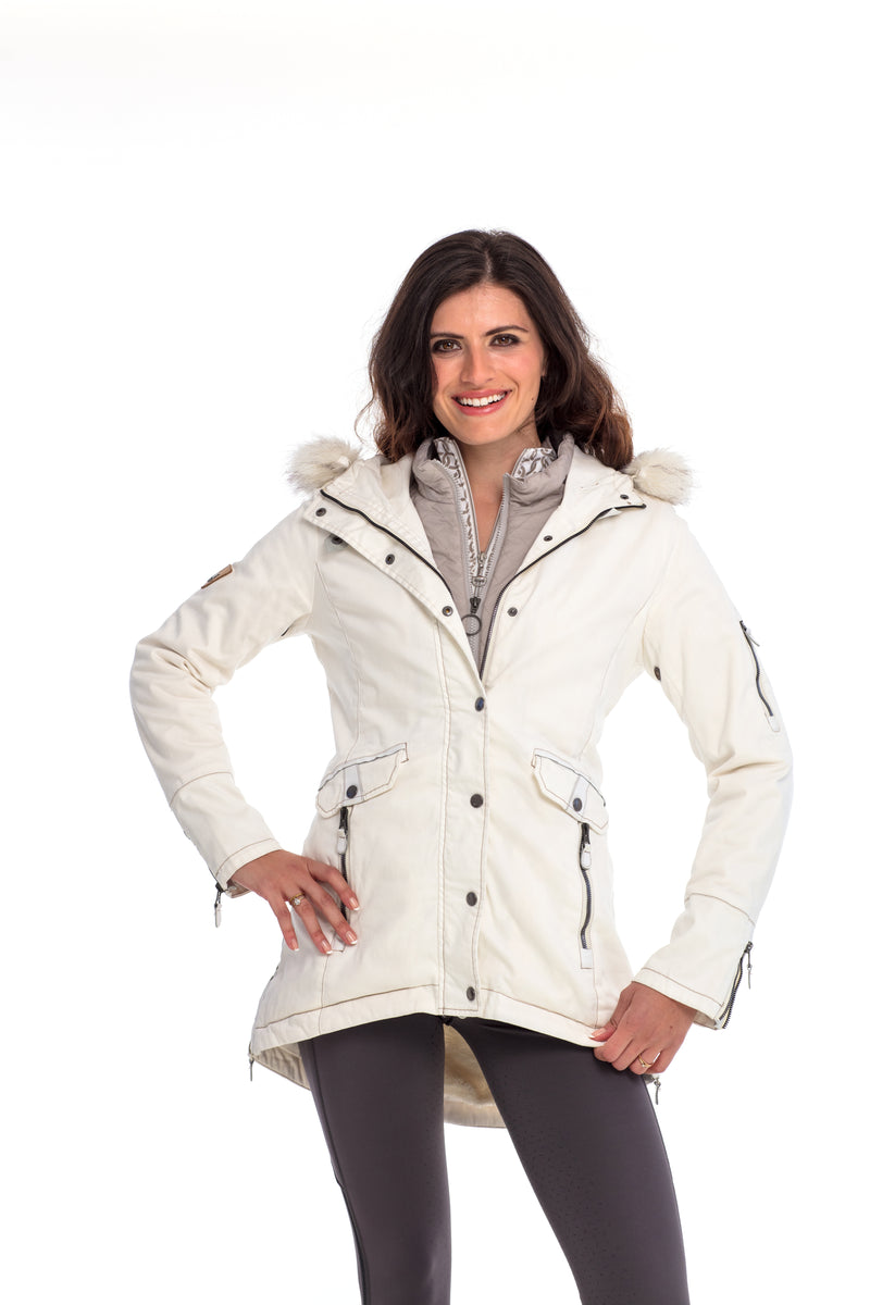 Ladies white parka clearance coat