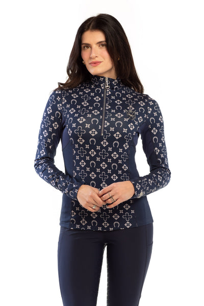 Ideal Show Shirt Long Sleeve Equestrian Print | Bamboo Show Shirt 