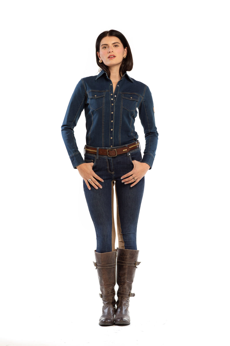 NEW Equestrian Jean - Full Seat with Cell Phone Pocket | 4-way stretch - Vintage Wash